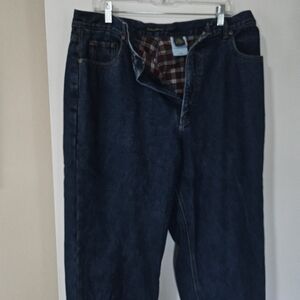 Eddie Bauer Flannel Lined Denim Jeans 18 TALL
